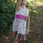 Girls Ruffled Dress Size 4 With Bows, Spring ,..