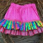 Girls Ruffled Twirl Skirt With Elastic Waist,..