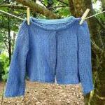 Girls Blue Knit Sweater/shrug Size 4, Ooak