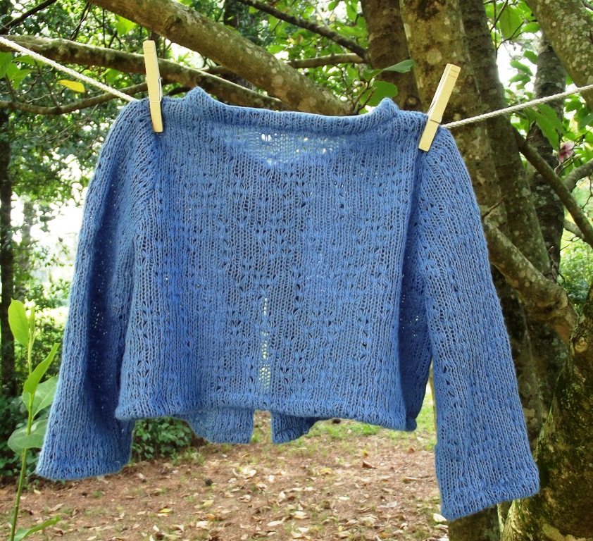 Girls Blue Knit Sweater/shrug Size 4, Ooak on Luulla
