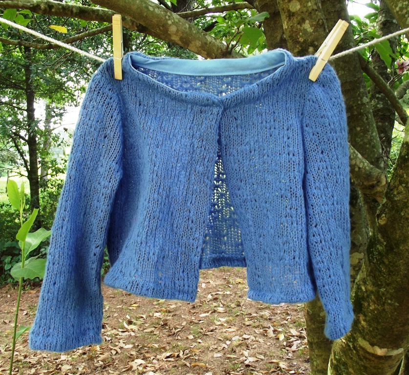 Girls Blue Knit Sweater/shrug Size 4, Ooak on Luulla